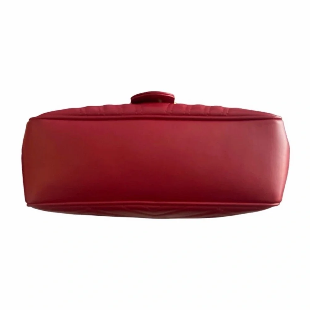 Gucci Red Quilted GG Shoulder Bag with Gold Hardware - Picture 7 of 15